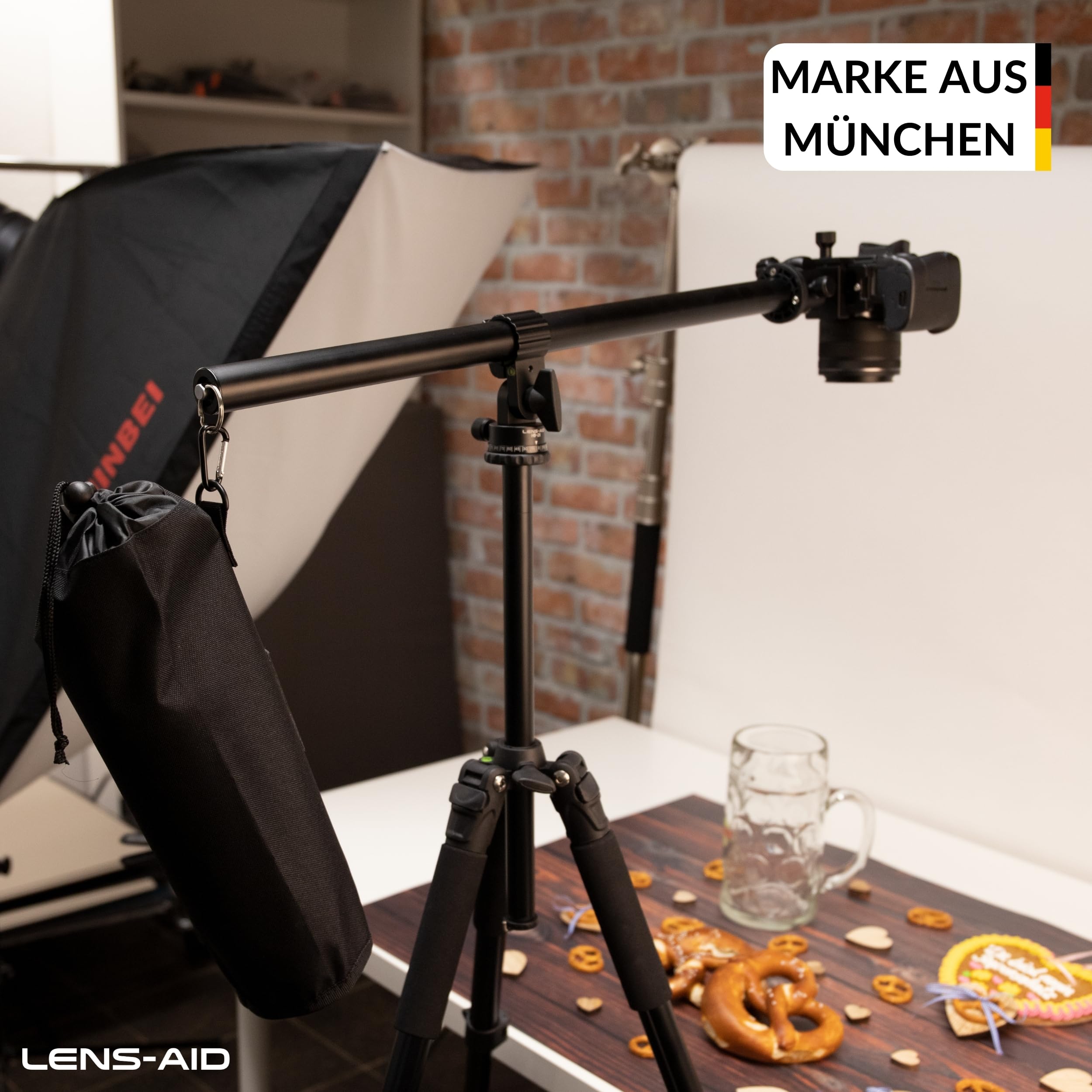 LENS-AID Auslegearm für Stativ 80 cm | Kamera Ausleger Querstange