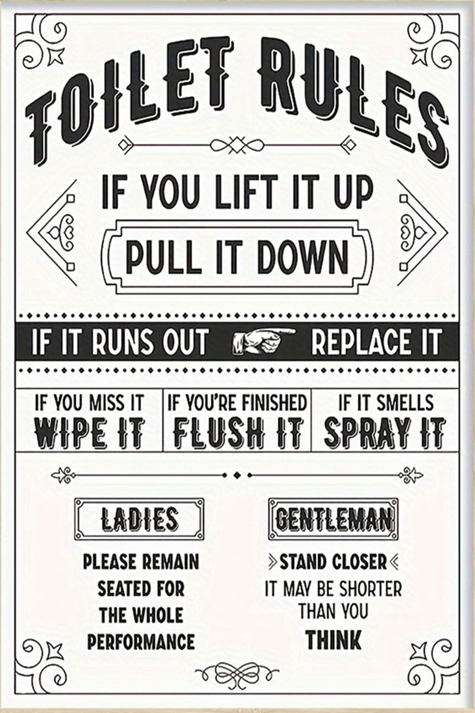 Dsfefv Rules Vintage Room Metal Sign,Retro Home Tin Sign,Wall Aesthetics And Decor For Kitchen Bar Pub Club Cafe Living Room Restaurant Bathroom Office 8X12 Inches (Rules)
