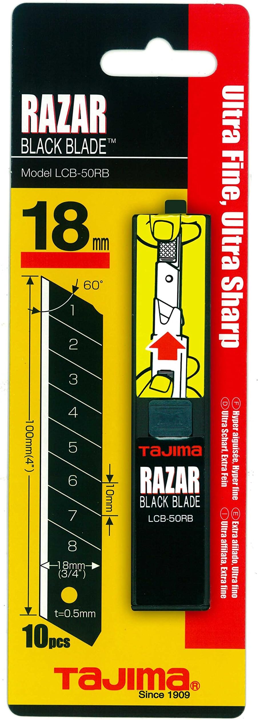 Tajima TAJ-DFC560W DORA FIN Cutter avec lame RAZAR BLACK, avec curseur ...