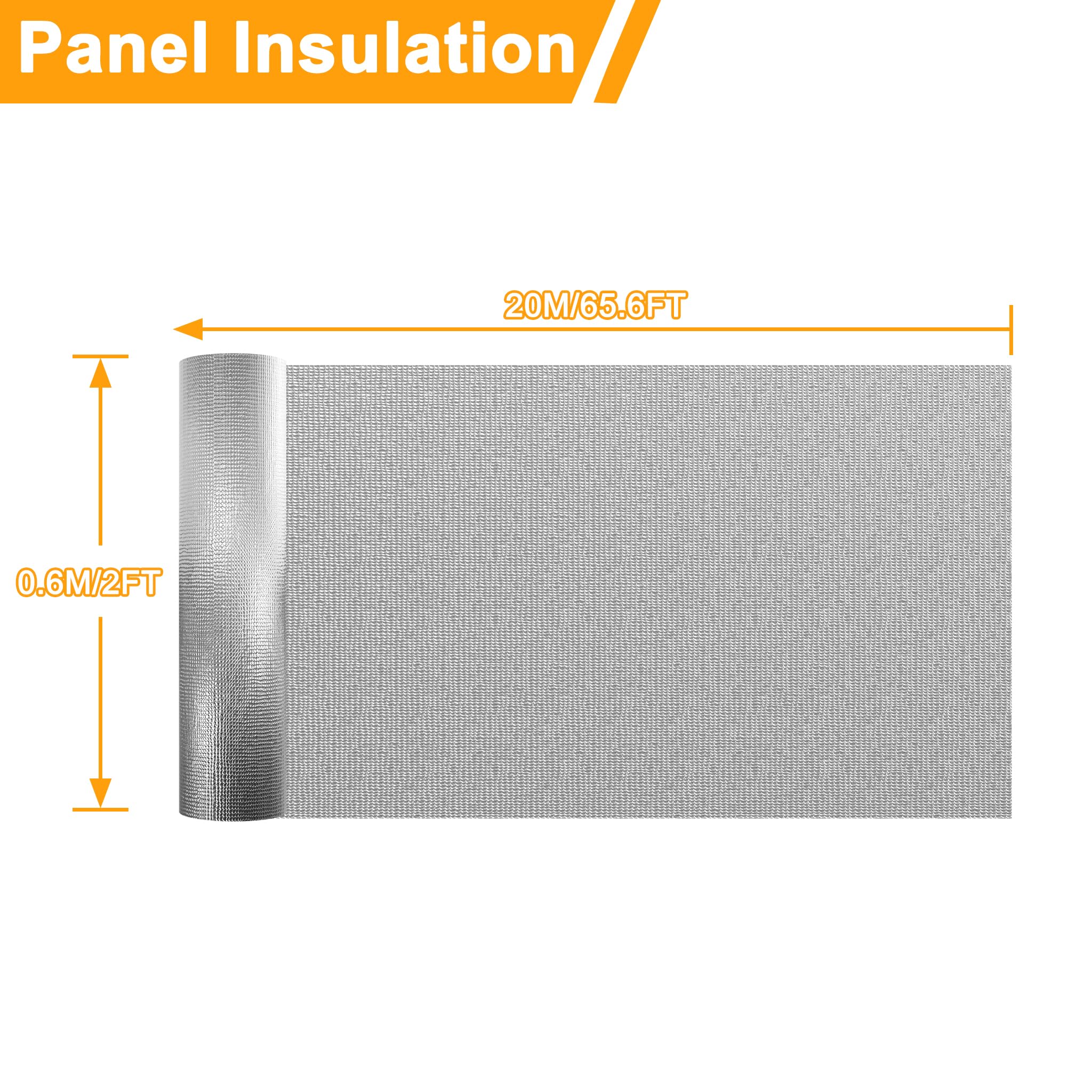 XMTECH Lámina aislante de aluminio, doble capa, 0,6 x 20 m, 200 g/m², lámina de aluminio para aislamiento de techo, suelo y pared, lámina reflectante para radiadores para conservar el calor