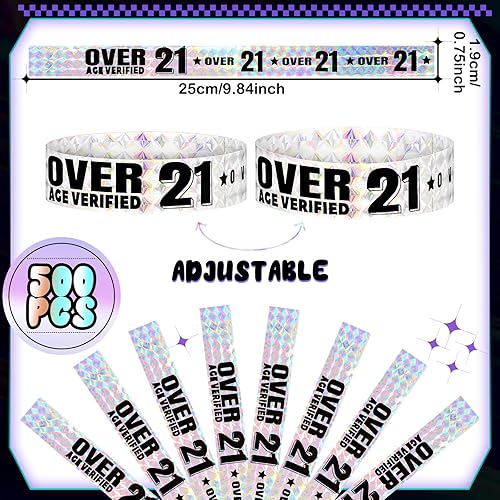 Miniatura 3 de 500 pulseras de más de 21 pulseras holográficas para eventos, pulseras de plástico para fiestas, pulseras impermeables para eventos, conciertos,