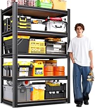 71"H Garage Shelving-5 Tier Garage Storage Shelves,Adjustable Heavy Duty Metal Shelving Unit and Storage Large Rack,Utility Steel Shelf For Warehouse Industrial Pantry Basement Organizers 71"x32"x14"