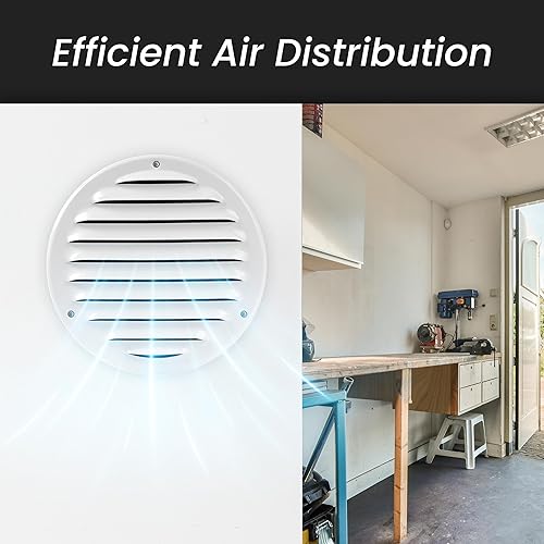 Miniatura 5 de Paquete de 2 cubiertas de ventilación marrones de 4 pulgadas - Ventilación redonda de metal Soffit - Rejilla de ventilación de aire - Cubierta de