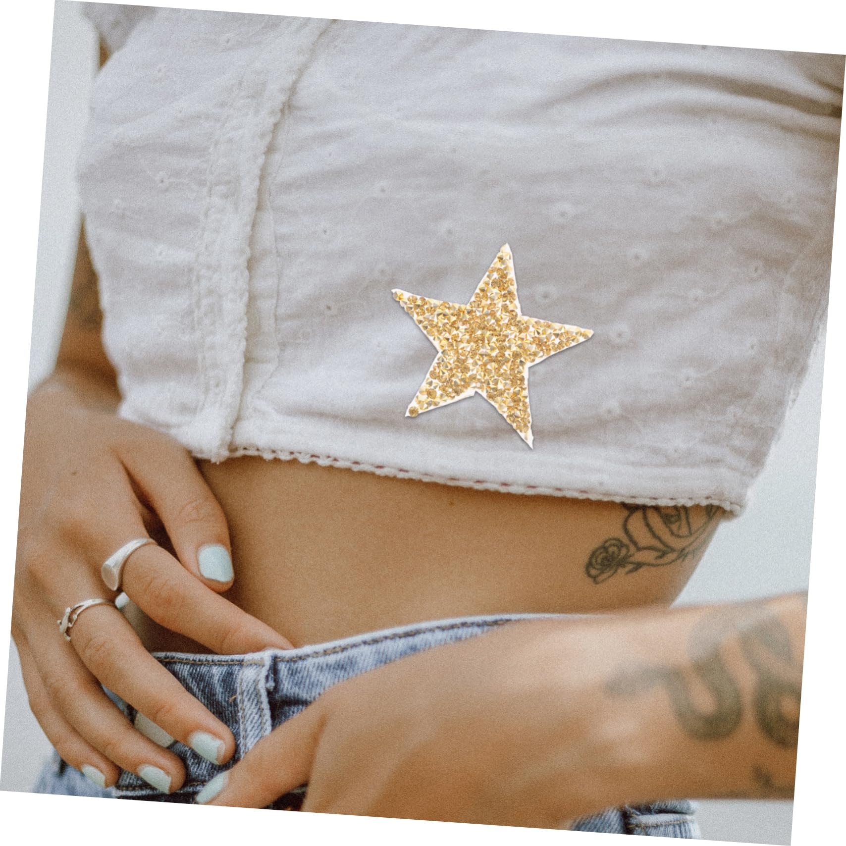 jojofuny 3 Set Patches Glitter Forma Stella Toppe Termoadesive Per Abbigliamento E Accessori Fai Da Te Decorazioni Per Borse E Riparazioni E Varie 30 Pezzi * 3