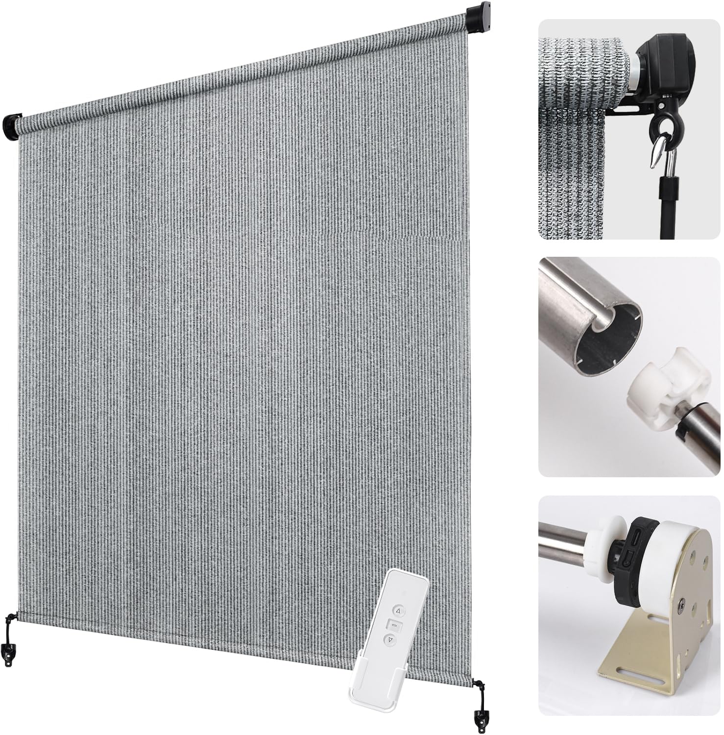 Electric Sun Shades Outdoor Motor Kit for Coolaroo Shade Screen, Blind Conversion for 28mm Tube, Rechargeable Battery With Controller