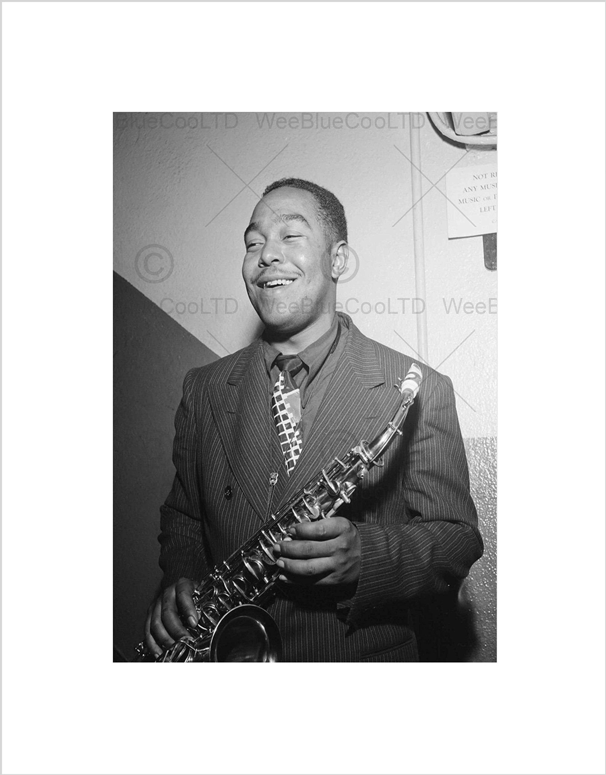 Wee Blue Coo VINTAGE PORTRAIT JAZZ SAX LEGEND CHARLIE PARKER BIRD FRAMED ART PRINT B12X3775