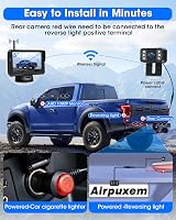 Airpuxem AHD 1080P Vezeték nélküli Tolatókamera 5" Monitorral - 6 LED-es Éjjellátó Rendszer 170° Látószöggel, 12V-os Autókhoz, SUV-okhoz, Te 4