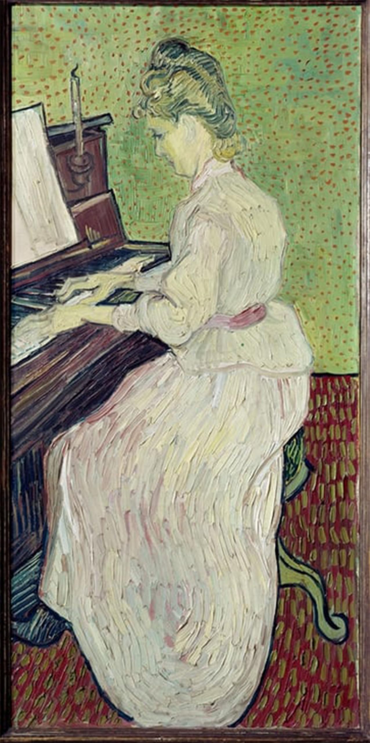 ARTXLXXBN Famous Painting Canvas Artwork Graffiti Print Marguerite Gachet Am Klavier Portrait Canvas Image for Home Decor 60x90cm