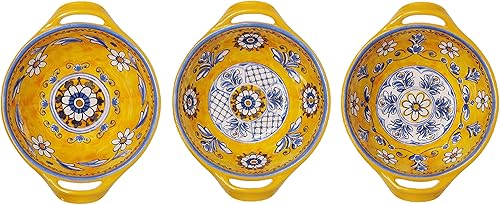 Le Cadeaux Juego de 3 cuencos con mango de melamina de 6 pulgadas, Benidorm