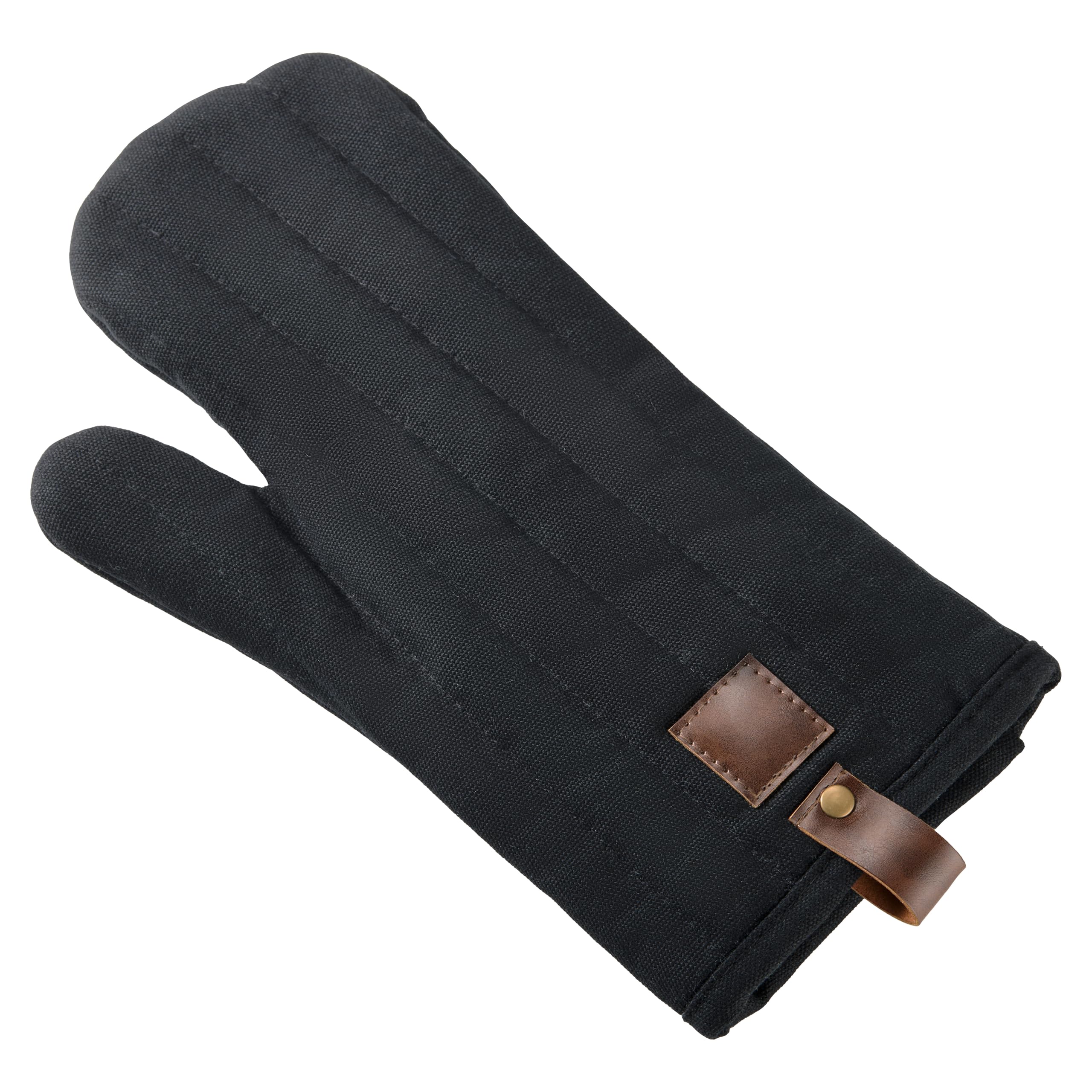 Dorre Ensemble de tabliers 68 x 74 cm manique 20 x 20 cm gant de cuisine 29 x 16 cm noir
