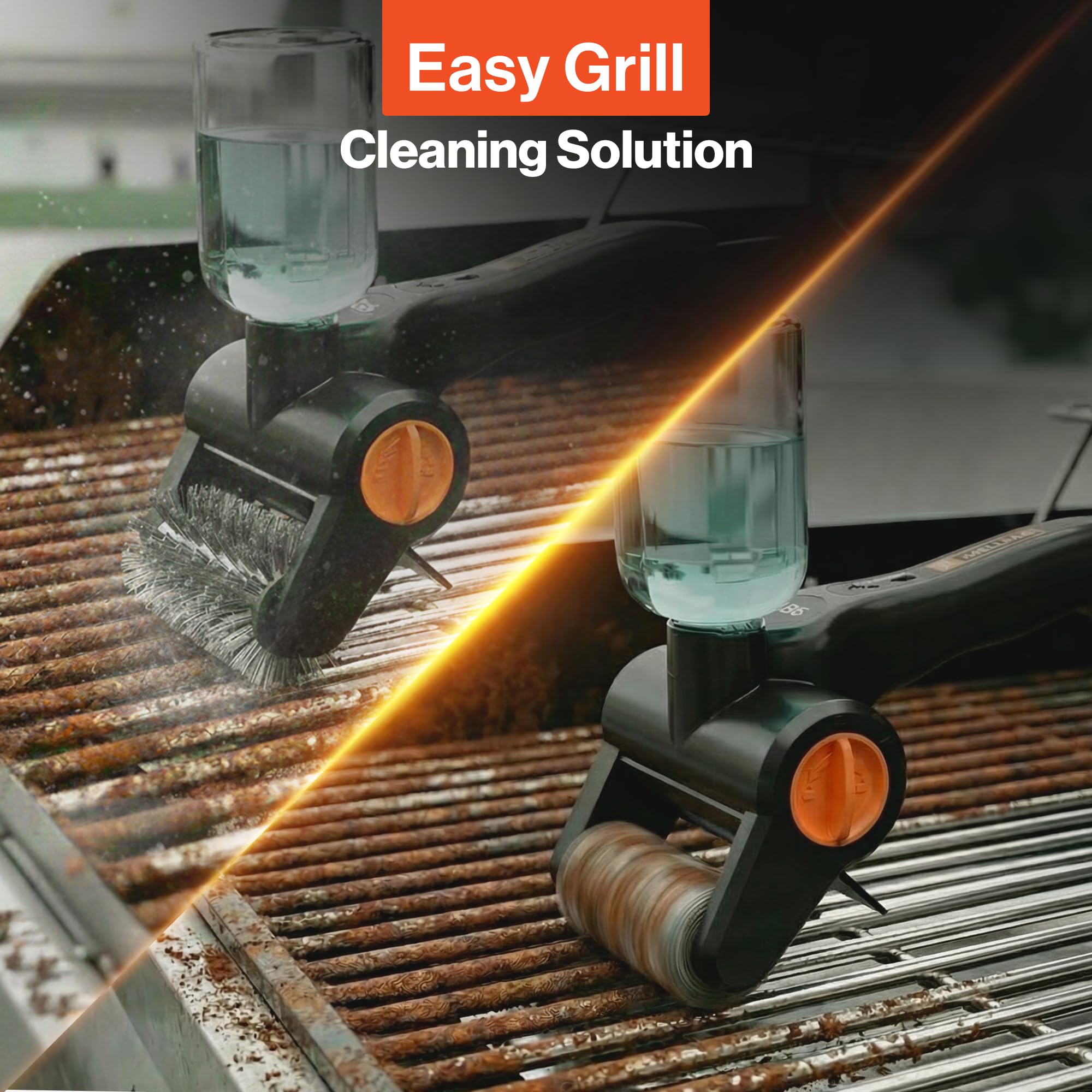 2 testine di ricambio per la pulizia della griglia elettrica, catena in acciaio inox e filo per la pulizia della griglia del barbecue, testine intercambiabili per GRILLION Electric Grill