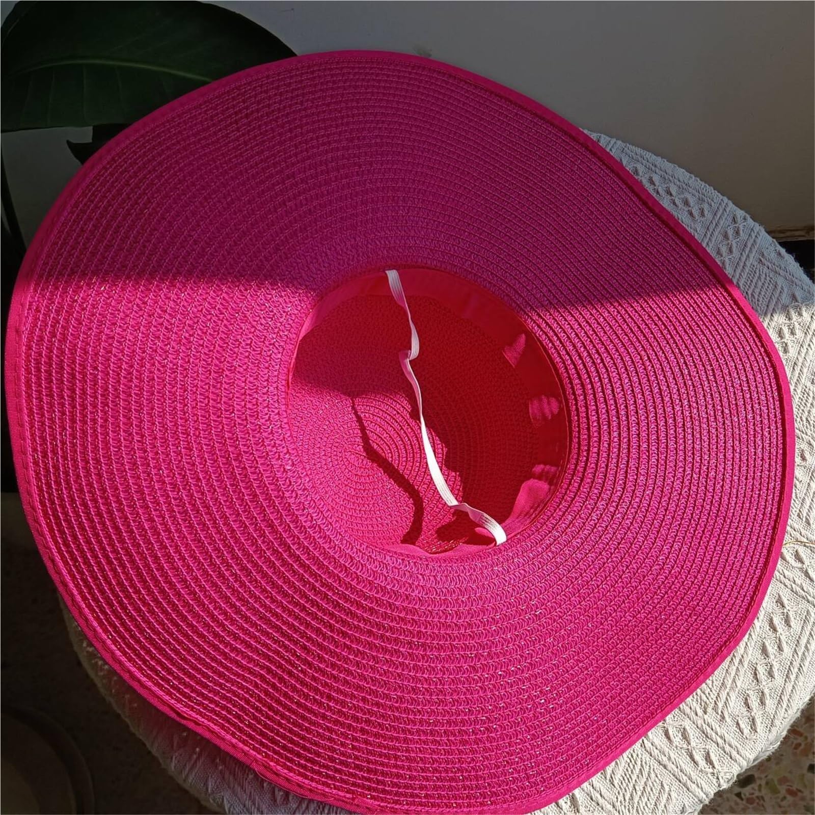 Señora Trenzado Sombreros De Sol Sombrero Paja Verano ala Grande, Plegable, Ideal Exterior, protección Solar UV, diseño práctico y Elegante para Playa