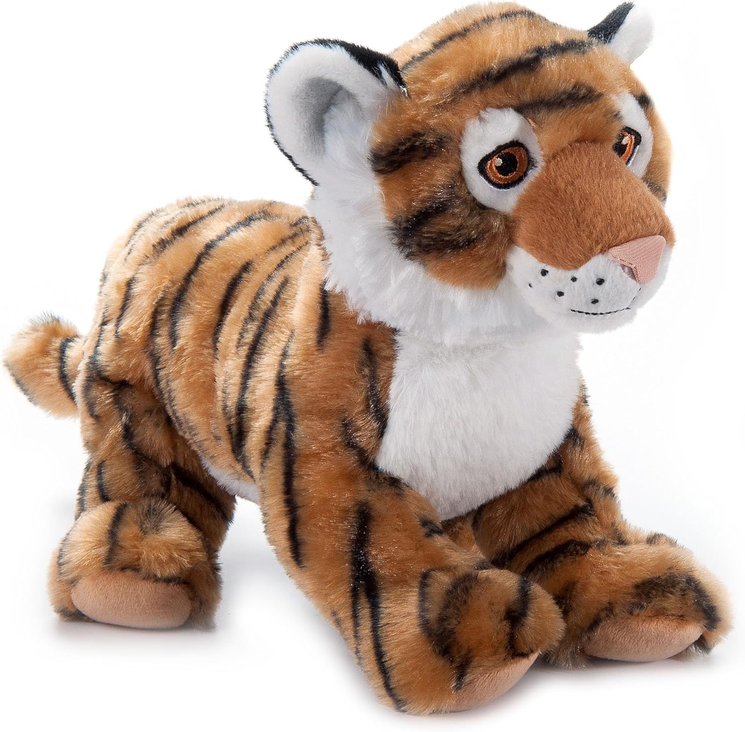 The Petting Zoo Tiger Stuffed Animal Plushie, Gifts for Kids, Earth Keeperz Wildlife Animals, Zoologee Striped Tiger Plush Toy, 12 inches