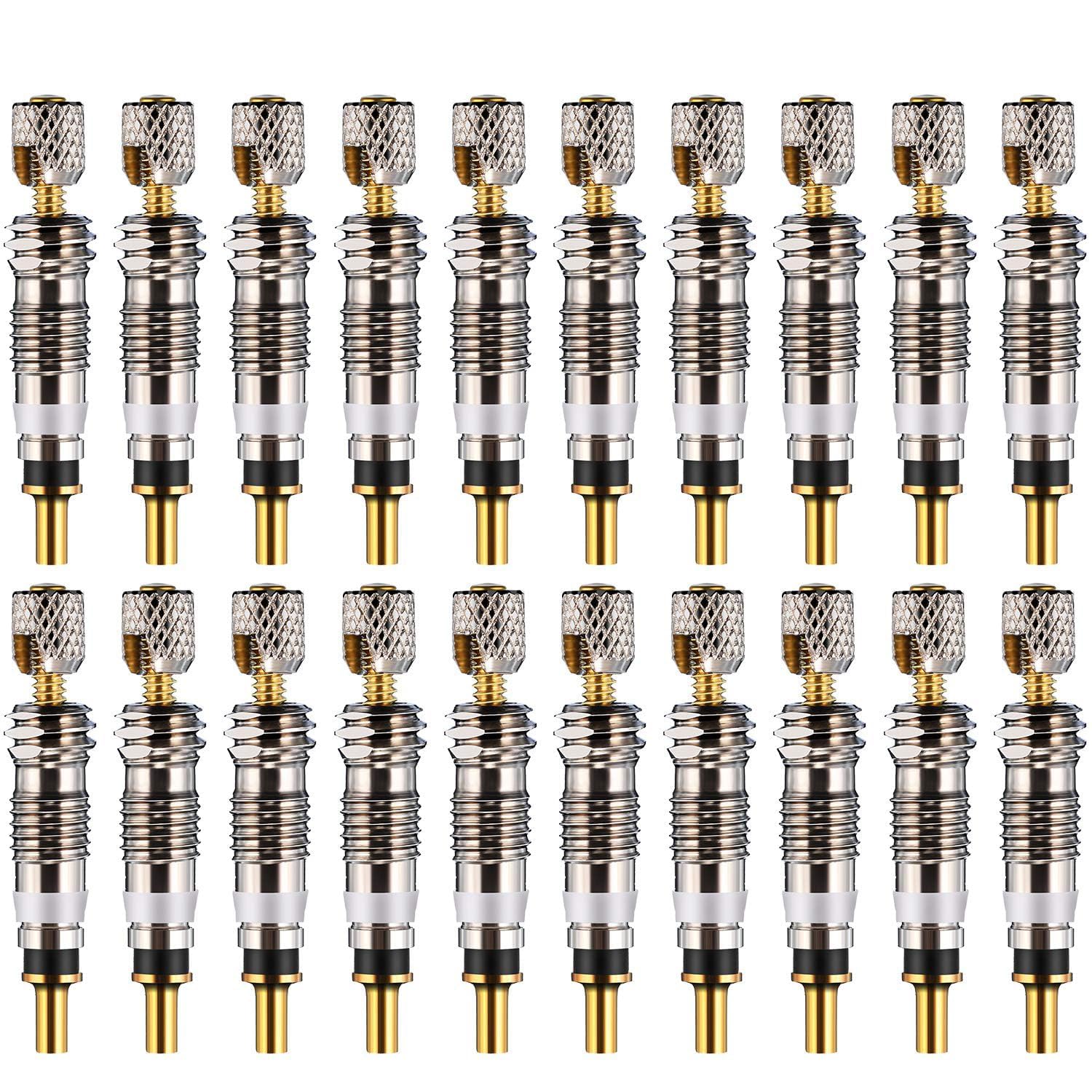 Khazna Bike Valve Core Replacement Brass Tubeless Core for Tubeless Road MTB Bike with Stan's, Vittoria, Continental, Kenda and Mor (20 Pieces)