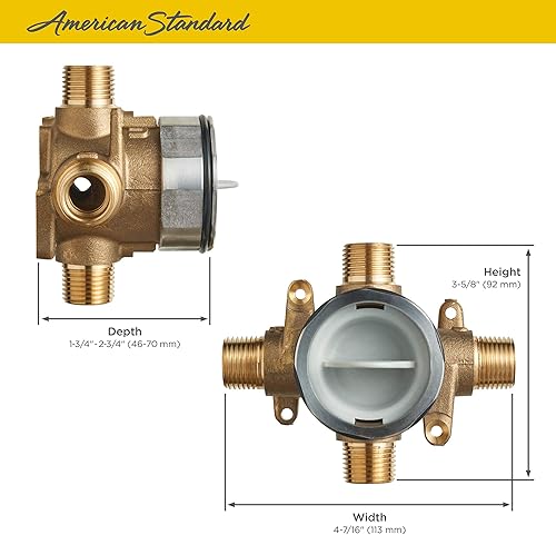 Miniatura 8 de American Standard RU101 - Válvula de ducha flash con entradas y salidas universales, sin terminar