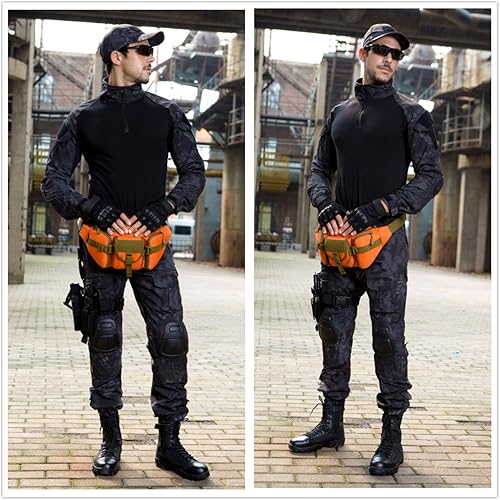 Vista 16 de UNISTRENGH Riñonera táctica militar Riñonera impermeable para escalada al aire libre Pesca Correr Caza, Marrón Coyote