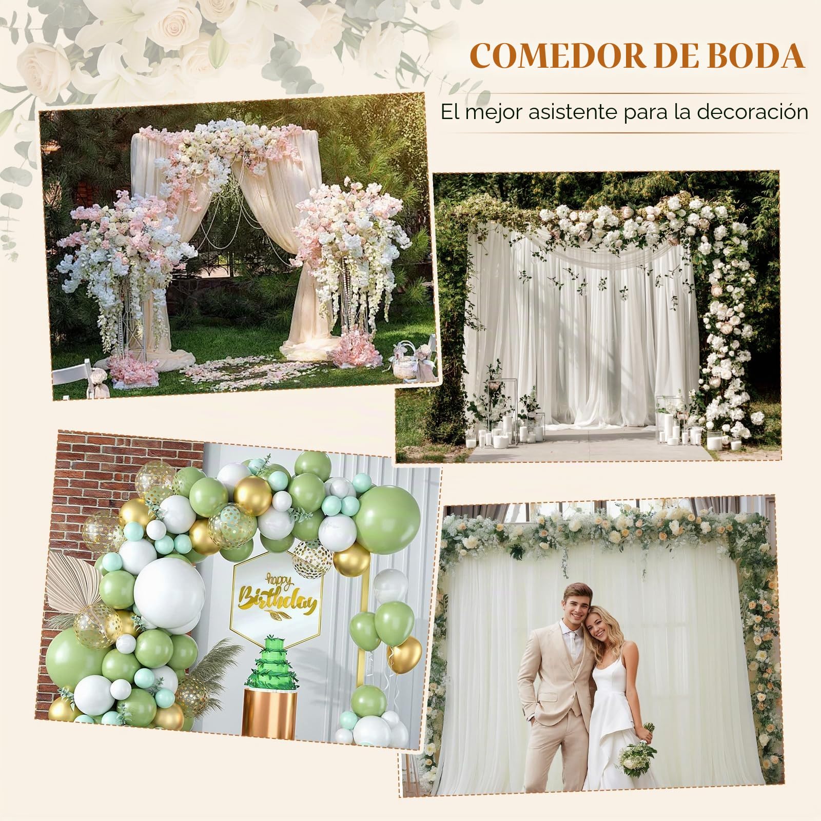 Arco de Boda 2m x 2m de Metal Dorado - Soporte de Fondo Cuadrado para Ceremonia de Boda, Rincón de Fotos, Graduación, Cumpleaños y Decoración de Fiestas