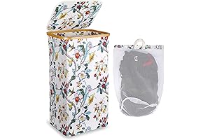 efluky Boho Laundry Basket with Lid for Bedroom and Bathroom