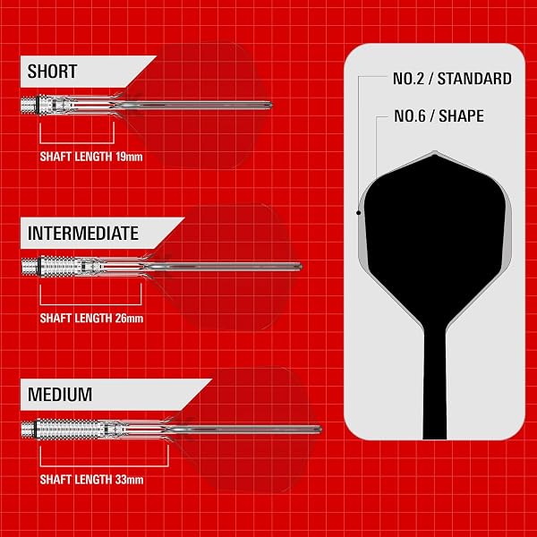 Target Darts K-Shift No.6 Integrated Flights and Trees | K Shift No. 6 Flight and Shaft System, White/Clear/Black - K-Flex Short/Intermediate/Medium Shift Swivel Base, Professional Darts Accessories - 5