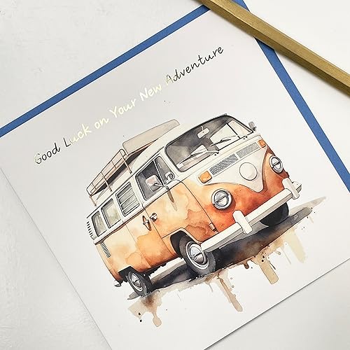 Miniatura 3 de Old English Co. - Tarjeta de buena suerte para autocaravana, divertida tarjeta de despedida para él o ella, interior en blanco con sobre