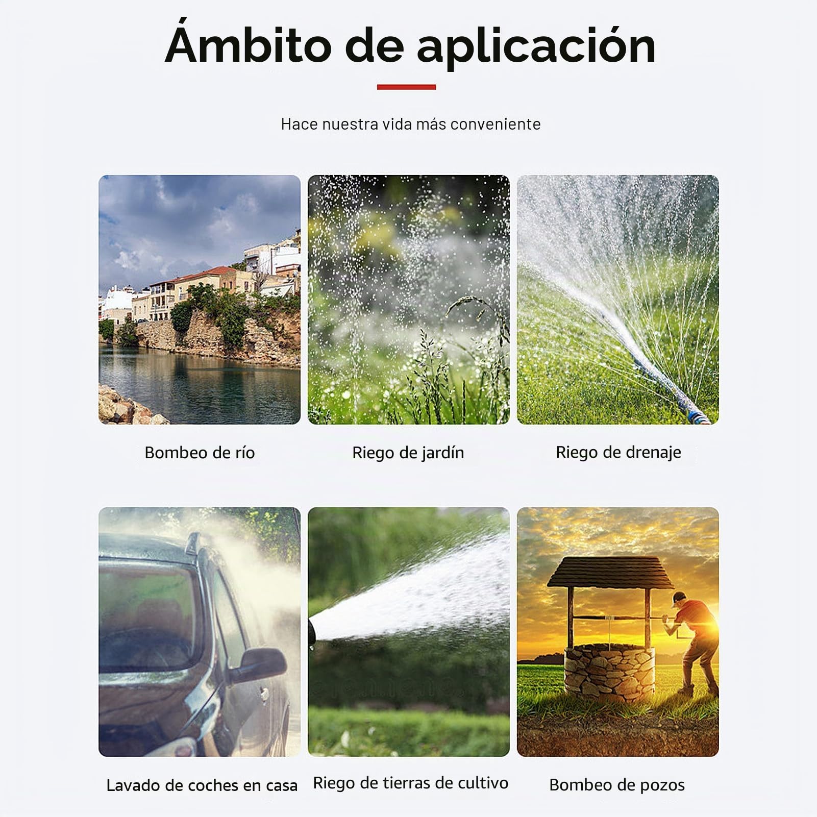 Buachois Bomba de Agua Solar 200W 3200rpm DC12V Autocebante Vórtice | 35 l/min 5 m Altura de Elevación Bomba Solar de Corriente Continua con Impulsor Monofásico Horizontal Salida de 1 Pulgada
