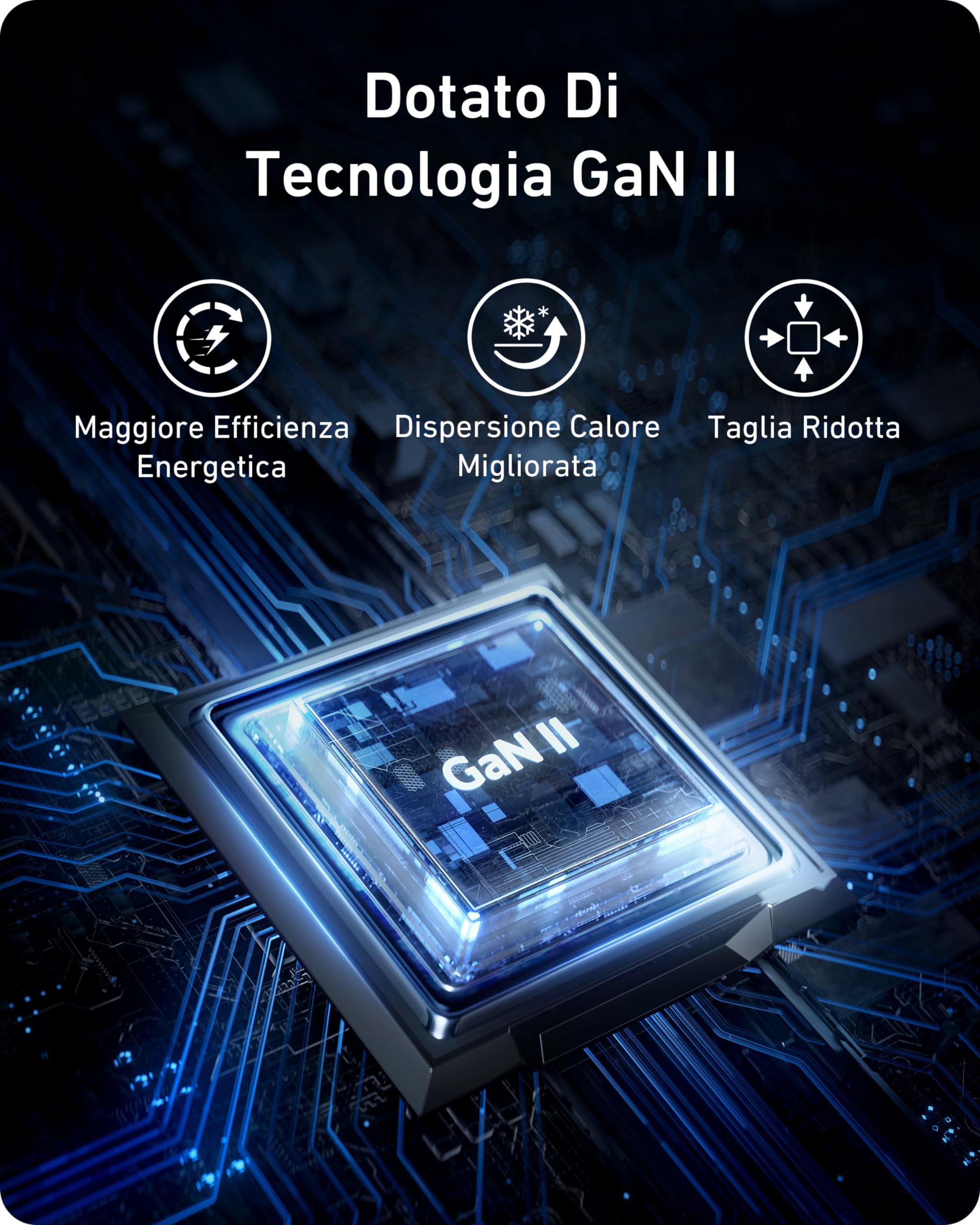 Anker Caricatore USB C 736 Charger, caricatore USB C da 100 W (Nano II 100 W), 3 porte, adatto per MacBook Pro/Air, Google Pixelbook, ThinkPad, Dell XPS, iPad Pro, Galaxy S22/S20, iPhone 15/Pro