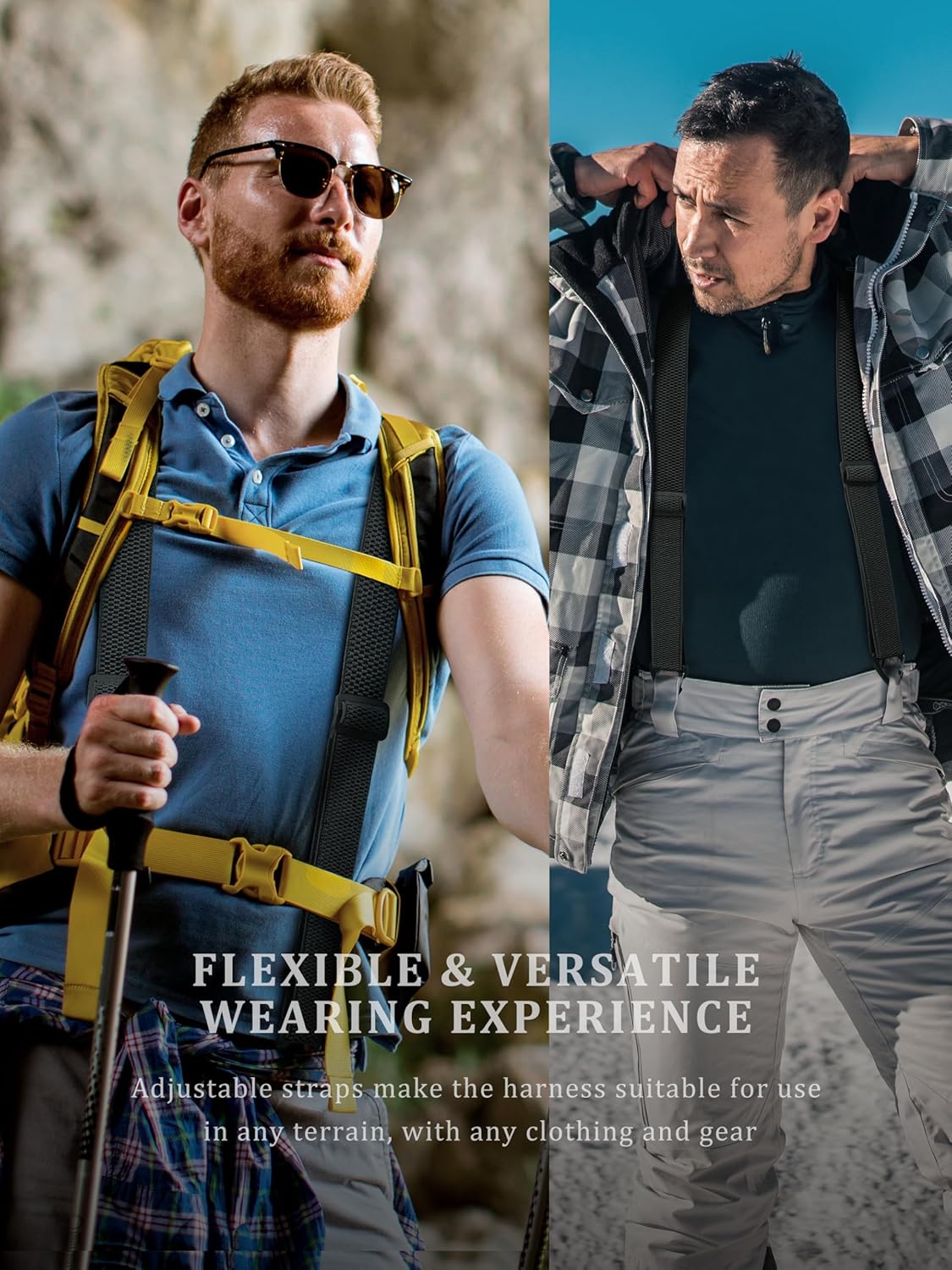 Hidden Suspenders for Men 1.5'' Heavy-Duty Under Clothes 3 Snap Loops Outdoor & Skiing - Image 5