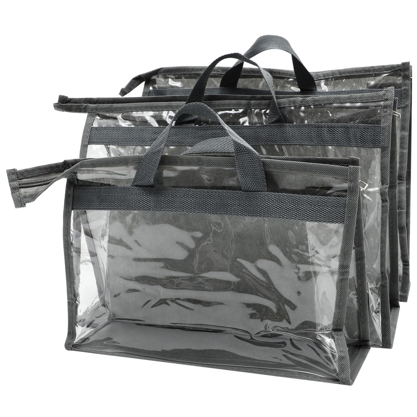 FOMIYES 3Pcs Clear Handbag Storage Bags Dust Organizers with Handle Transparent Protection for Handbags Purses Clothing for Home Travel and Closet Organization