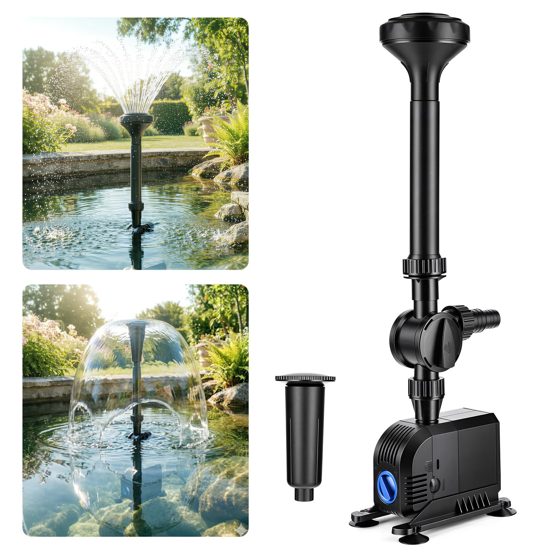 2500L/h 45W Garten Springbrunnenpumpe Teichpumpe Wasserspielpumpe Bachlaufpumpe Wasserpumpe Fontäne