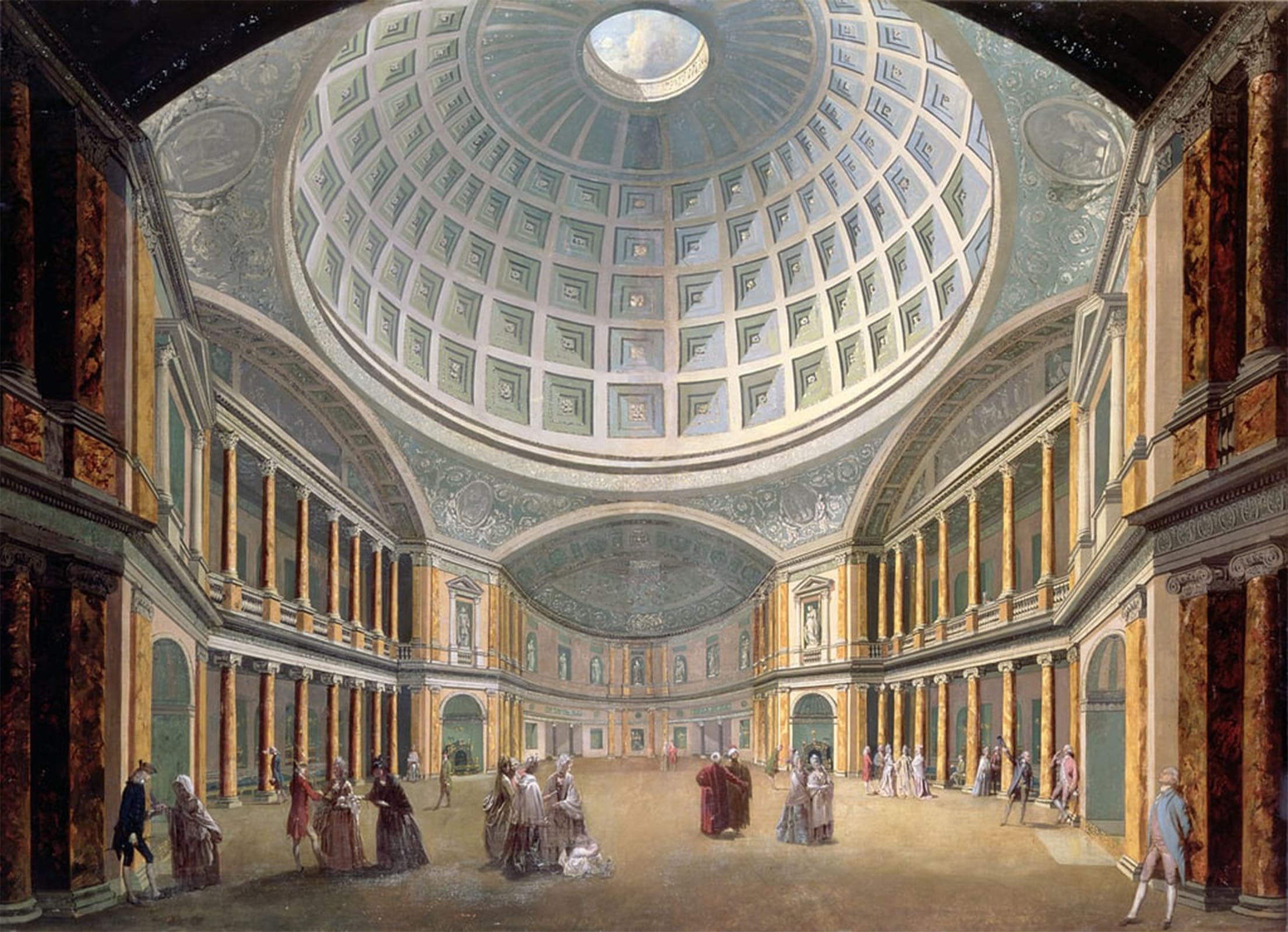POSTERIIk Vintage Print Pop Art Landscape Artwork Interior of the Pantheon by William Hodges Art Prints for Office Home Decor 60x90cm