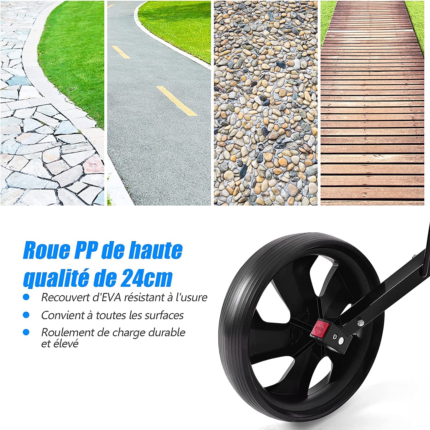 GYMAX Chariot de Golf à 2 Roues, Voiturette Golf Pliable avec Tableau de Score, Chariot de Golf Manuel avec Cadre en Acier Stable et Robuste, 97,5 x 68 x 111 cm