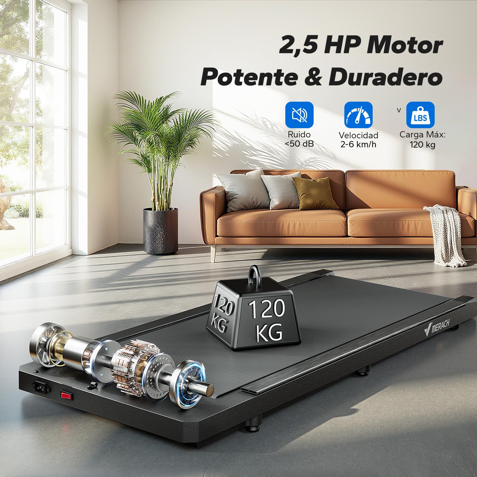 MERACH T21 Cinta de Correr, 3 en 1 Cinta de Andar, 2.5HP Walking Pad | Caminadora Electrica para Casa, Treadmill Compacta para casa y Oficina, App, Pantalla LED, Control Remoto Magnético
