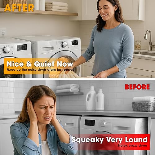 Miniatura 3 de Kit de reparación de secador AZ4U Rodillos del tambor 12001541 303373K W10116741 303373, Correa 33002535 WP33002535 33001777, Polea tensora