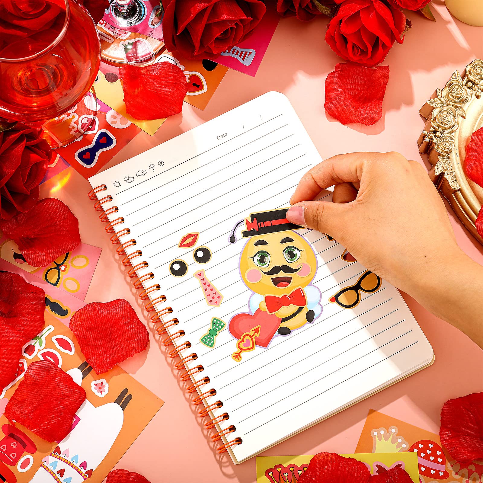 48 Sheets Valentines Stickers For Kids - Make Your Own Valentine Sticker Sheets