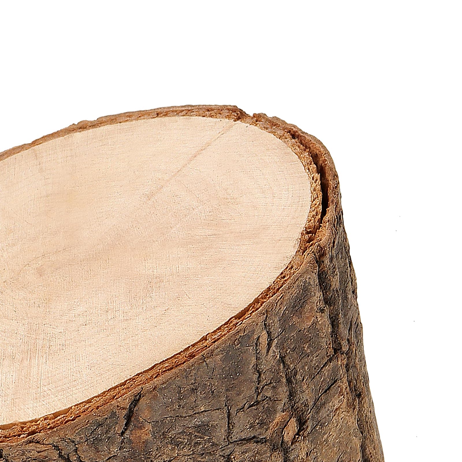 Lot 20 Photophores Bois Naturel Rondeaux - Support Bougie Chauffe-Plat Mariage, Noël, Déco Rustique