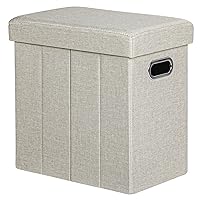 COSYLAND Pouf Contenitore - Panca Contenitore in Tessuto Lino 39L/200kg