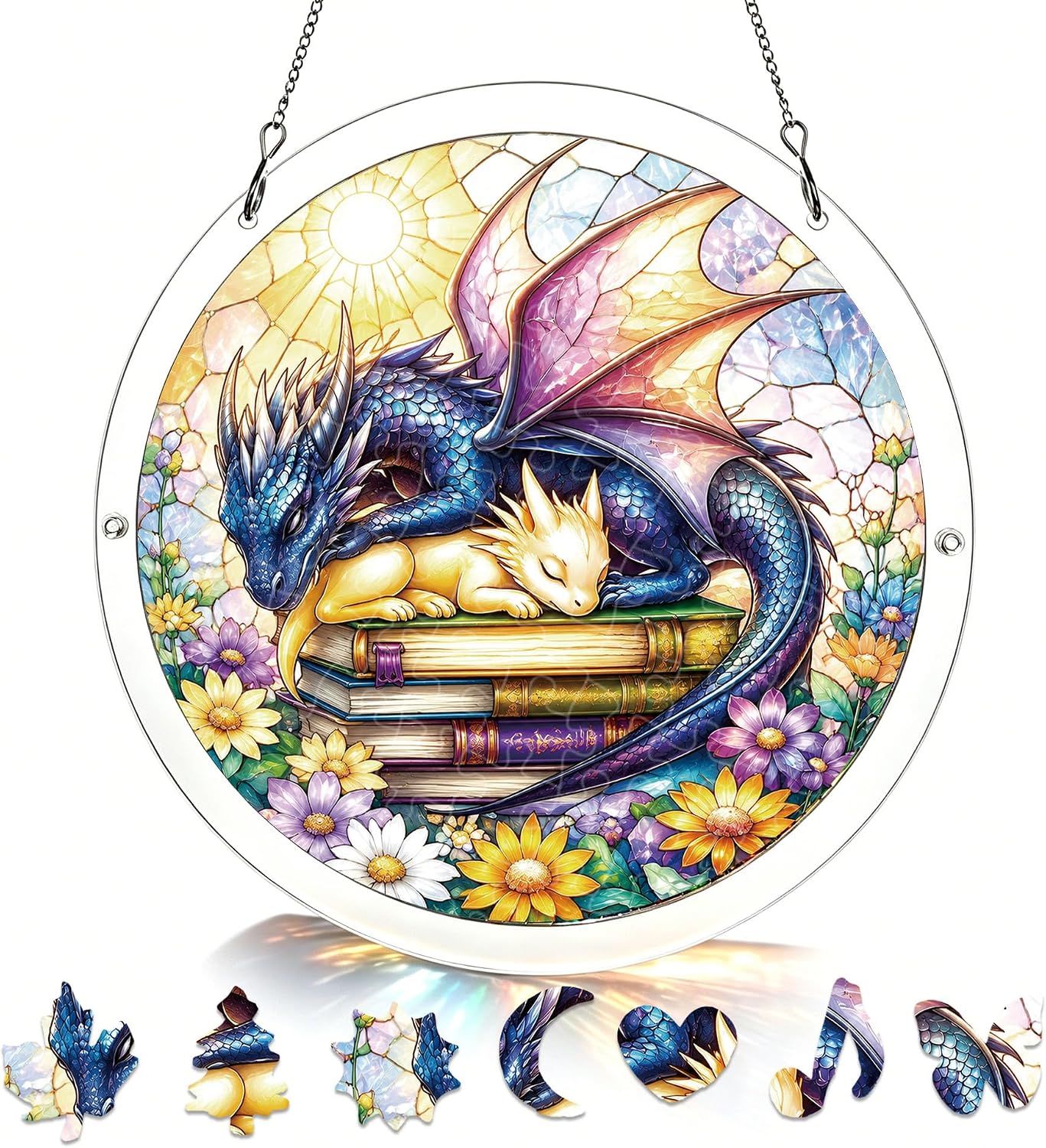 Dragon Acrylic Puzzle Sun Catcher, 83 Pieces DIY Window Decor