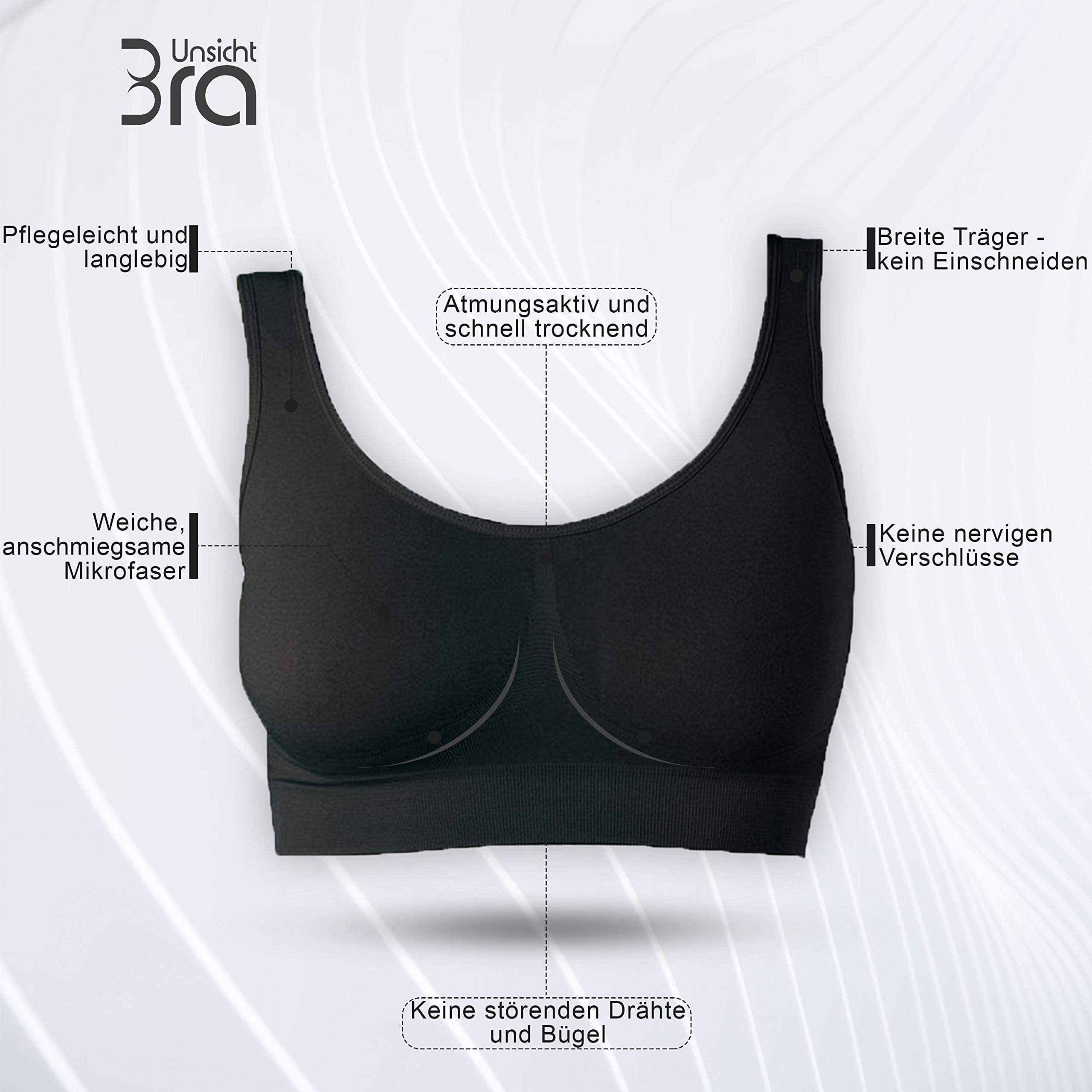 UnsichtBra Reggiseno Benessere | Reggiseno Sportivo | Abbigliamento Palestra Donna | Taglie Forti Donna | Reggiseno Allattamento