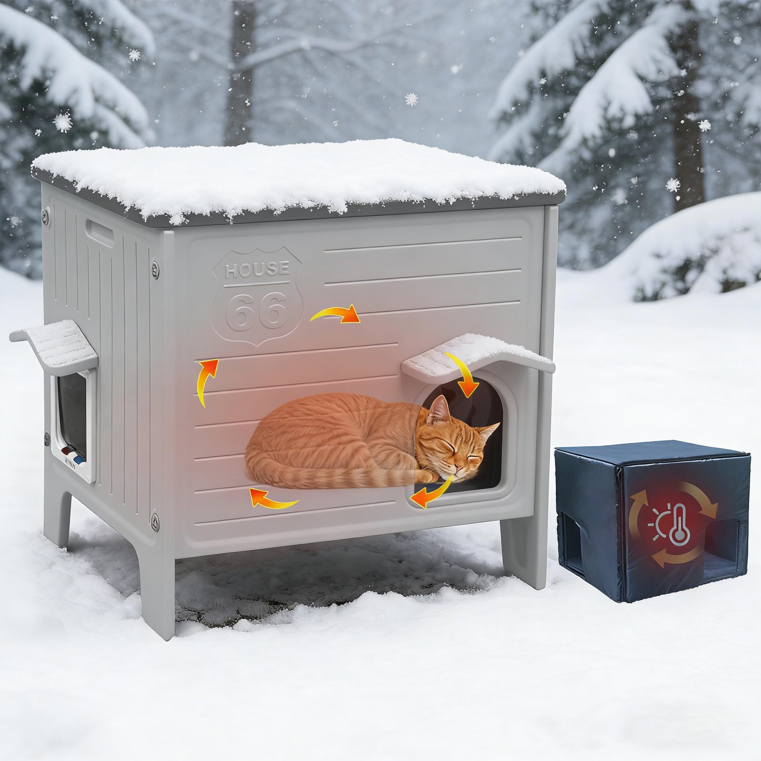 Amazon | 断熱キャットハウス 屋外用 耐候性プラスチック製 猫小屋