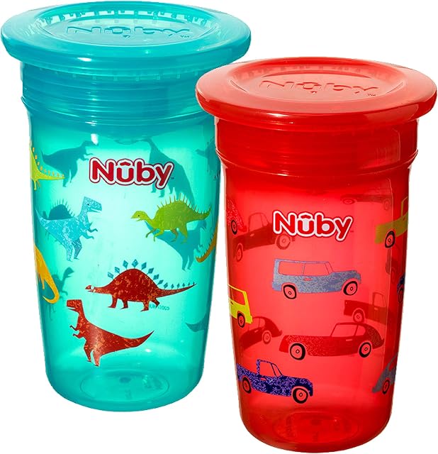 Nuby Sipeez 360 Degree Wonder Maxi Cups, Pack of 2, Assorted Designs
