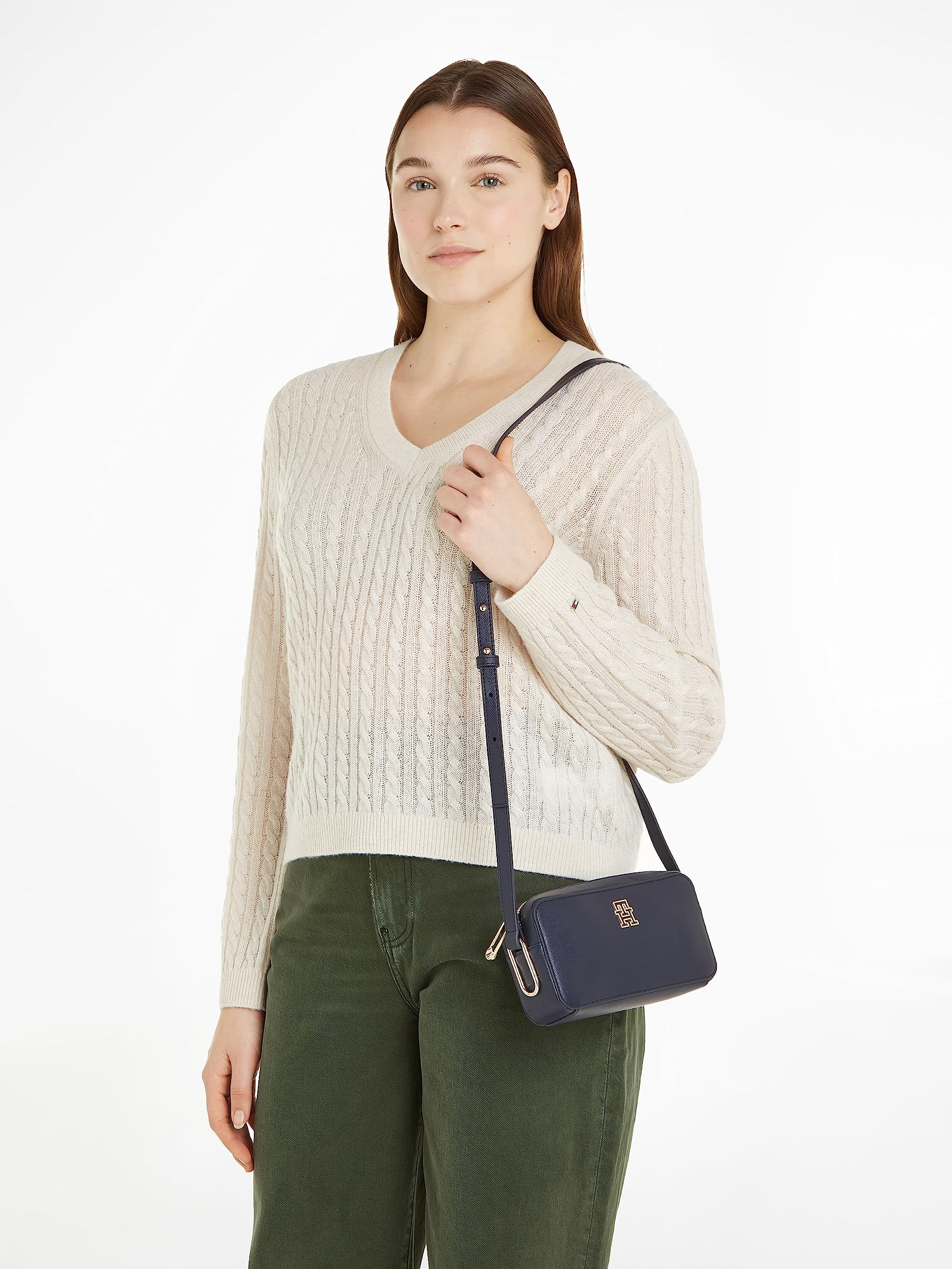 Tommy Hilfiger Damen Umhängetasche Timeless Camera Bag Klein, Mehrfarbig (Space Blue), Einheitsgröße