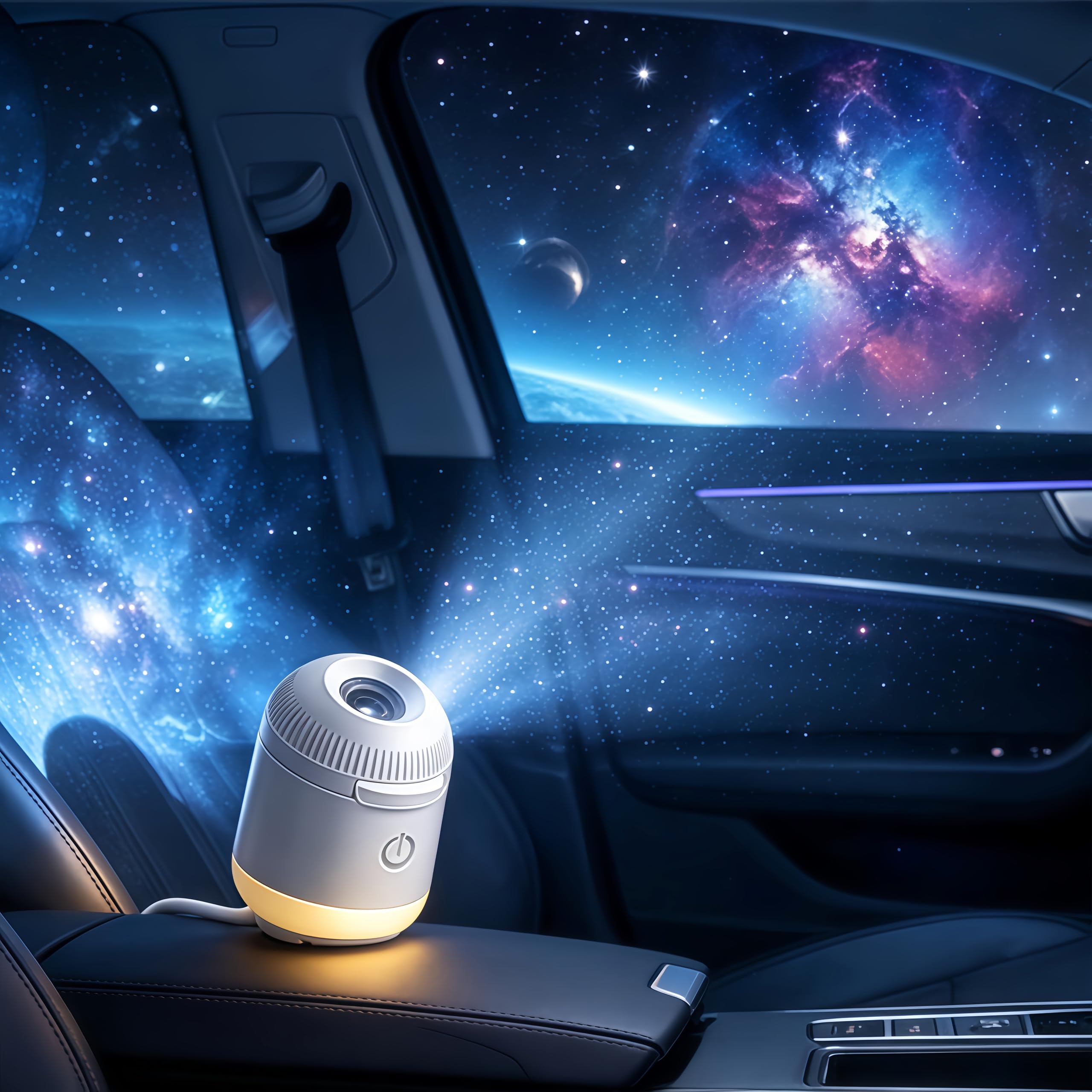 2-in-1 HD Smart Dynamic 5D Holographic Galaxy Projector Night Light, New USB Star Projector with Adjustable Brightness, Mini Light for Bedroom Ceiling Wall Room Decor (5 Projection Films-A