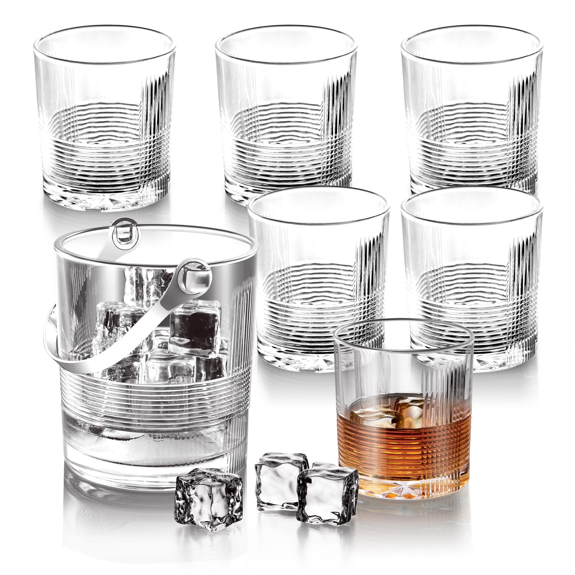 Treo by Milton Ecstasy On The Rocks Set of 7 Pieces (1 - Ice Pail; 6 - Tumbler, 330 ml Each), Glass, Transparent | Glass Ice Bucket | Wine | Home | Restaurants | Easy to Clean (B0BLC41DQF) Amazon Price History, Amazon Price Tracker