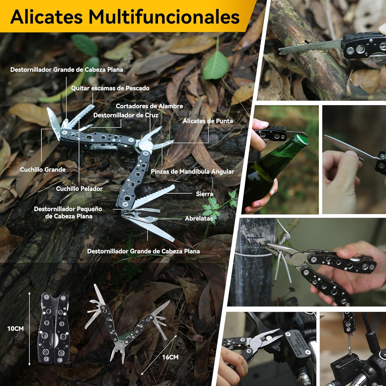 Vista del contenido del kit de supervivencia compacto