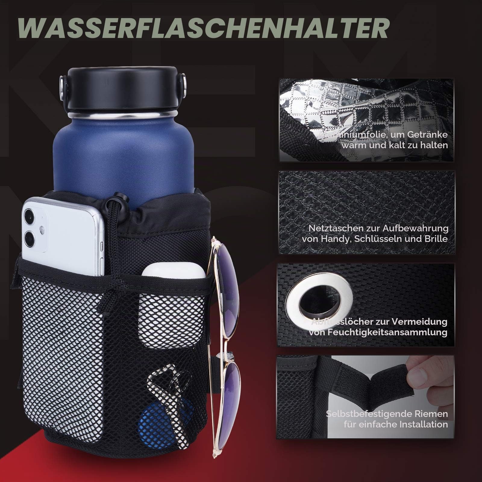 KEMIMOTO ATV-Kotflügeltasche, 130% größer, wasserdichte hintere Aufbewahrungstasche, Getränkehalter, abnehmbar, für Polaris, Sportsman, Scrambler, FourTrax, Can Am, Grizzly, Cfmoto, Kawasaki