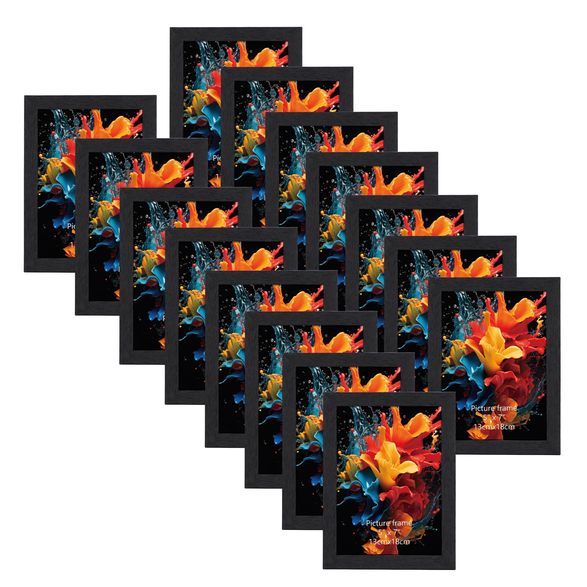 黒い木製フレームセット　15枚 Amazon.com - Edenseelake 5x7 Picture Frame Set of 15, Black Wood