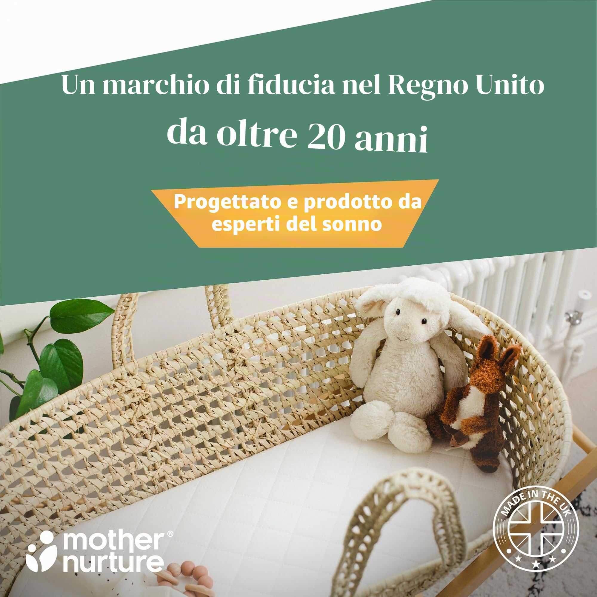 Mother Nurture, materasso per cesto porta-bambini in vimini