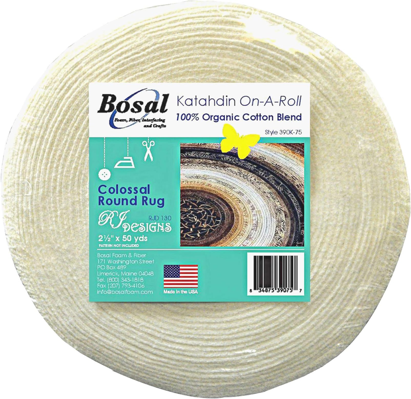 Bosal Katahdin Batting On-A-Roll, Summer 3 oz, 2-1/2 inch by 50 Yards, 100% Organic Cotton