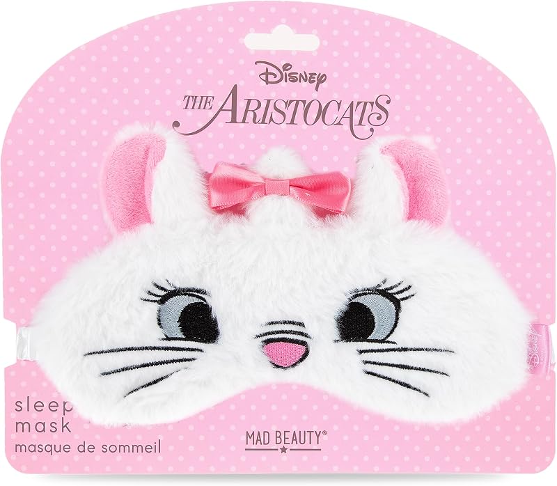 Máscara de dormir Marie Disney Aristocats MAD Beauty Rosa com Laço e Pelúcia