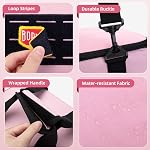 Pink Tool Bag for Women with 2 Clear Pouches, Double Layer Tool Box | 12-inch Tool bag, double top handle, adjustable shoulder strap, Ideal for Electrician, Carpenters, Repairman